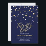 Invitation Marine & Gold Simple Vingt et un 21e anniversaire<br><div class="desc">Célébrez votre journée spéciale avec cette invitation minimale pour 21e anniversaire. Ce design comprend un script de lettrage "Twenty One" avec des confettis en forme d'hexagone avec un combo bleu marine et or couleur. D'autres modèles sont disponibles dans ma boutique BaraBomDesign.</div>