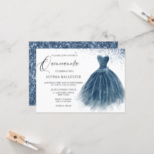 Invitation Marine Indigo Parties scintillant robe Gown Quince