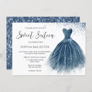 Invitation Marine Indigo Parties scintillant robe Gown Sweet