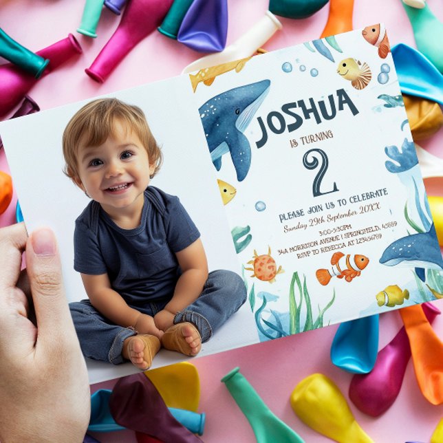 Invitation Marine Life Anniversaire de enfant Party de poisso (Créateur téléchargé)