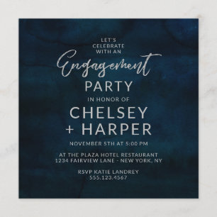 Invitation Marine Luster Blue Fêtons l'engagement Party