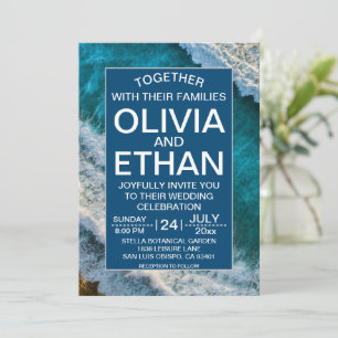 Invitation Marine moderne Blue Waves Summer Beach Mariage