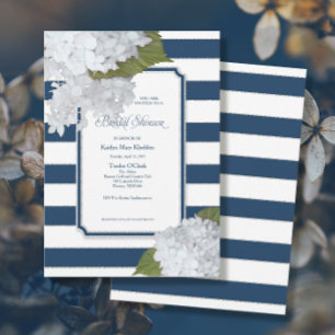 Invitation Marine nautique Blanc Hydrangea Fête des mariées m