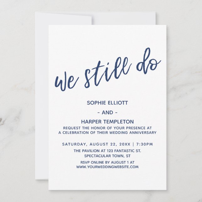 Invitation Marine Nous faisons encore de l'écriture manuscrit (Devant)