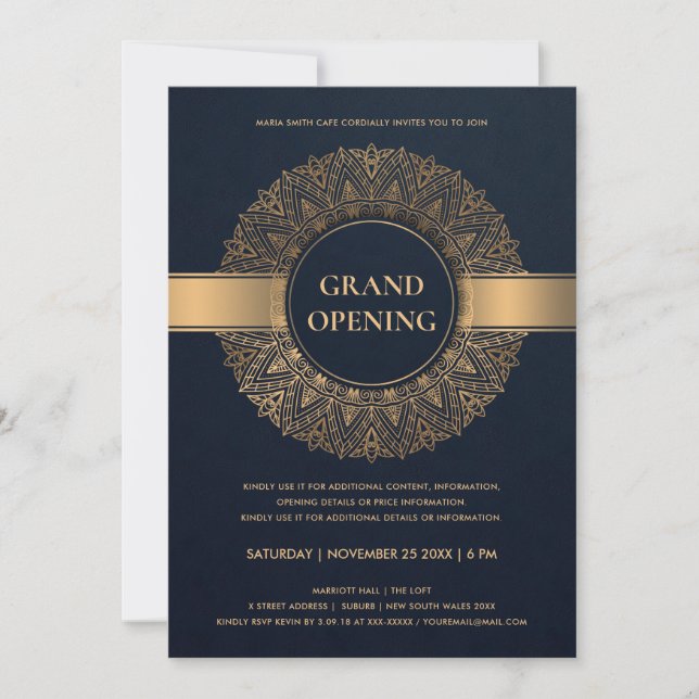 INVITATION MARINE OR ORNATE CLASSIQUE MANDALA GRAND OUVERTURE (Devant)