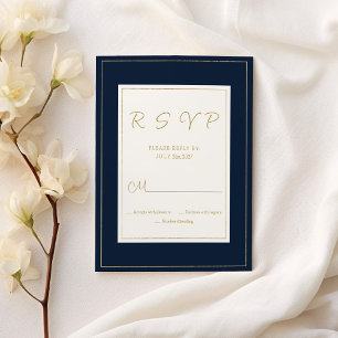 Invitation Marine or vintage calligraphie RSVP