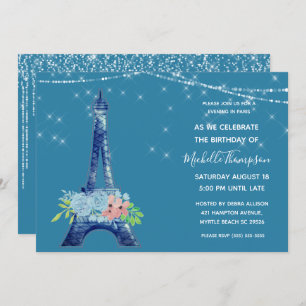 Invitation Marine Paris Tour Eiffel Parties scintillant Flora