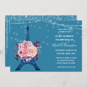 Invitation Marine Paris Tour Eiffel Parties scintillant Flora