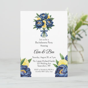 Invitation Marine Peony Citrus Paint Floral Bachelorette Part