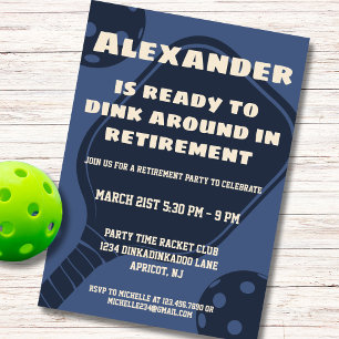 Invitation Marine Pickleball Party Sports Paddles retraite