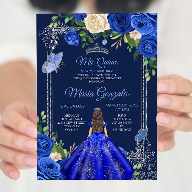 Invitation Marine Princess Robe Mis Quince 16e anniversaire (Créateur téléchargé)