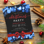 Invitation Marine Red Winter Wonderland Famille Xmas Ribbon<br><div class="desc">Élégante fête de Noël / Cocktail / Dîner Invitation modèle avec la Marine Red Snowflakes et les lumières de Noël. Impressionnez vos amis et collègues avec ce design sophistiqué et élégant d'invitation.</div>