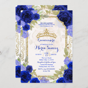 Invitation Marine Rose Mexicaine fille Charra Mis Quince