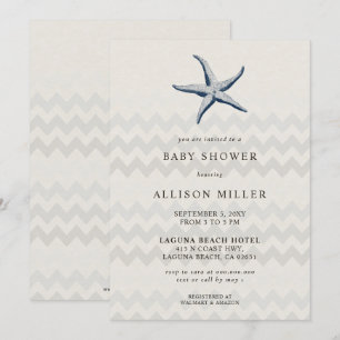 Invitation Marine Starfish Beach Ocean Baby shower à thème
