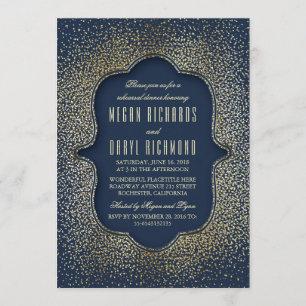 Invitation Marine vintage de parties scintillantes d'or de