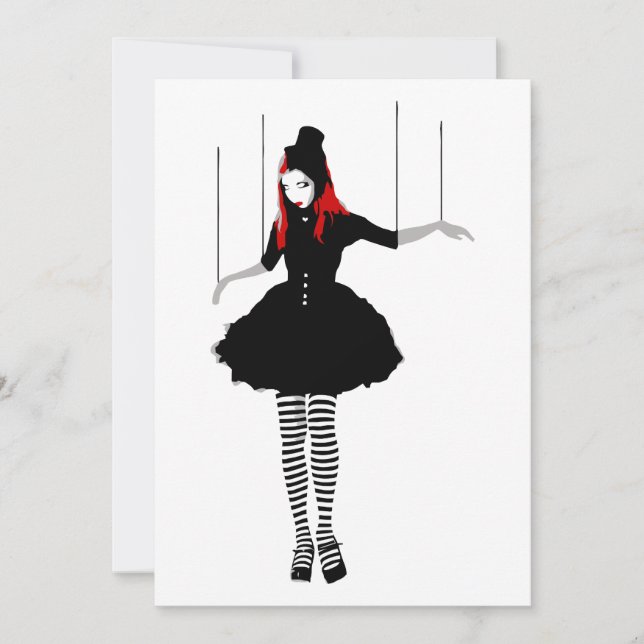 Invitation marionnette de cabaret (Devant)