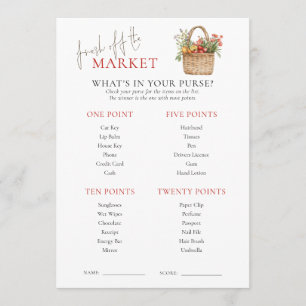 Invitation Market Whats in Purse Fête des mariées Game Card