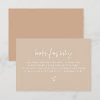 MARLO Boho Beige Books for Baby shower Game Card