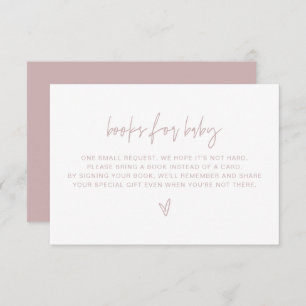 Invitation MARLO Boho Dusty Livres Roses pour Baby Card
