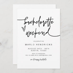 Invitation MARLO Bold Contemporary Bachelorette Itinéraire
