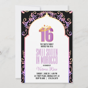 Invitation maroc SWEET SIXTEEN arabnuits PURPLE Invita