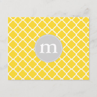 Invitation Marocain jaune élégant Quatrefoil personnalisé