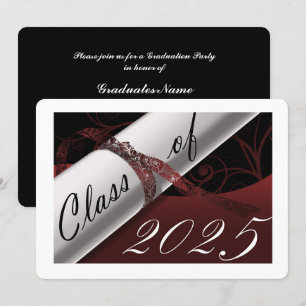 Invitation Maron et White Graduation Party