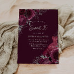 Invitation Maroon Bourgogne, Robe Argent & Douceur Florale 16<br><div class="desc">Maroon Bourgogne,  Robe Argent & Douceur Florale 16 Invitation Dessins floraux plus élégants dans notre magasin! Voir la collection correspondante dans notre magasin</div>