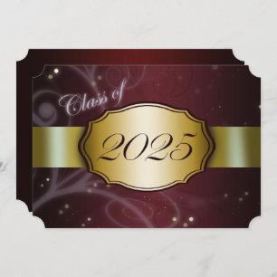 Invitation Maroon et Gold 2025 Graduation Party