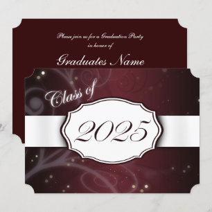 Invitation Maroon et White 2025 Graduation Party
