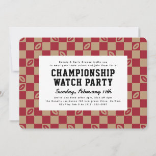 Invitation Maroon Football Check Big Game Watch Party