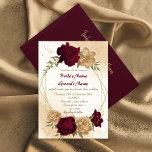 Invitation Maroon vert beige or botanique mariage<br><div class="desc">Belles invitations mariages de automne avec des fleurs de marron et d'or beige avec des feuilles verts sur un élégant cadre géométrique or. Les détails de la parties scintillant d'or sont simulés. Il convient aussi bien aux invitations mariages qu'aux fiançailles. POUR PLUS DE PRODUITS CORRESPONDANTS cliquez sur la collection ci-dessus...</div>
