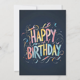 Invitation Marque arc-en-ciel Joyeux Anniversaire sur bleu ma
