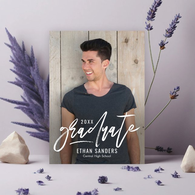 Invitation Marque brossée Editable Color Graduation Invitatio (Créateur téléchargé)