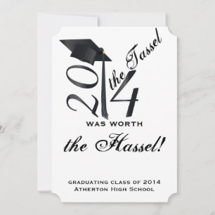 Invitation Marque noire et blanche digne de la Graduation Has