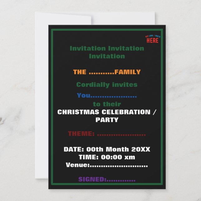 INVITATION MARQUE VERIFIEE NOIRE PERSONNALISABLE MODERNE ET C (Devant)