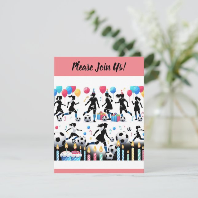 Invitation Marquez des points avec notre fête de foot entre f (Debout devant)