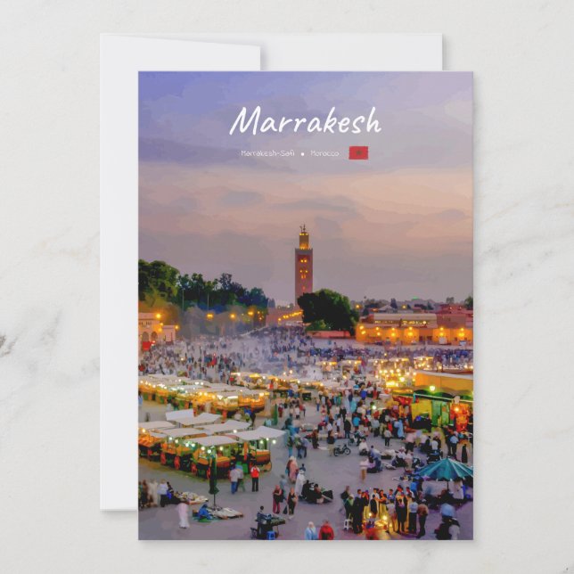 Invitation Marrakech, Maroc - Place Jemaa el Fnaa (Devant)