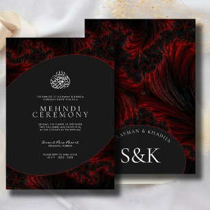 Invitation Marron Minimaliste Élégant B&W Musulman Islamique 