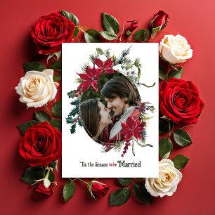 Invitation Marry Christmas Poinsettia Mariage photo