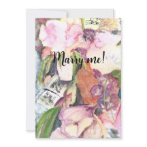Marry me Watercolor agenda de musique florale