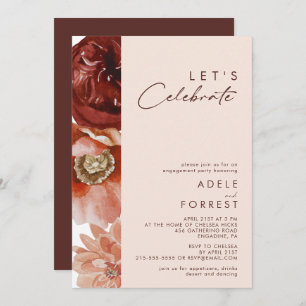 Invitation Marsala Autumn Floral Blush Fêtons