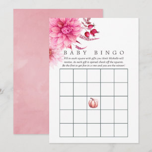 Invitation Marsala - Bourgogne & Automne Rose Baby Bingo
