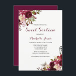 Invitation Marsala Bourgogne Rouge Floral Spring Sweet 16 Inv<br><div class="desc">Marsala Burgundy Red Floral Spring Sweet 16 Invitation Collection correspondante à Niche et Nest store.</div>