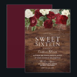 Invitation Marsala Bourgogne Rustique Rose Rouge Douce 16 Par<br><div class="desc">Marsala Burgundy Rustic Red Rose Sweet 16 Party Invitation Voir l'invitation et la collection correspondantes</div>