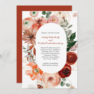 Invitation Marsala Burgundy Blush Fall Floral Mariage Invitat