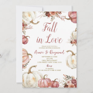 Invitation Marsala Citrouille Chute En Amour Couple Douche