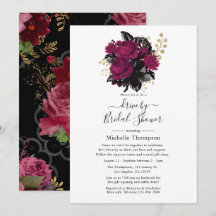 Invitation Marsala et Fleur Gold Virtuelle Drive By Douche