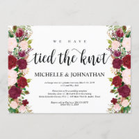 Marsala rose floral, Nous avons attaché le noeud,