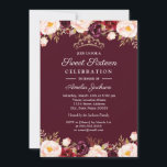 Invitation Marsala Rouge Bourgogne Aquarelle Floral Sweet 16<br><div class="desc">Plus belle invitation au Sweet sixteen floral dans le Little Bayleigh Store!</div>